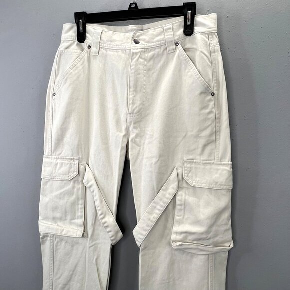 Urban Outfitters Standard Cloth Baggy Loose Cargo Jeans S Strappy Skater Utility - Picture 2 of 9